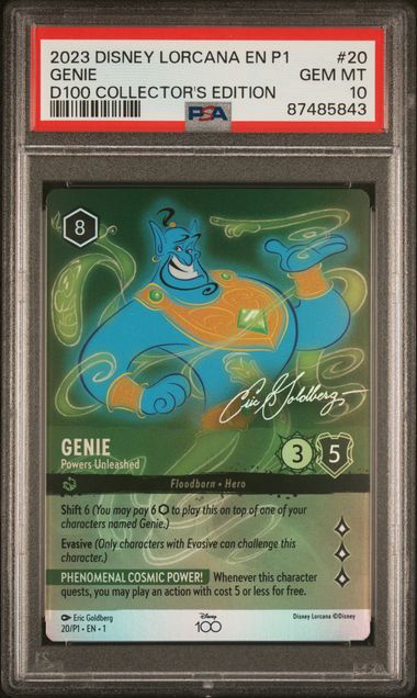 2023 Disney Lorcana D100 Collector's Edition #20 Genie - Powers Unleashed PSA 10