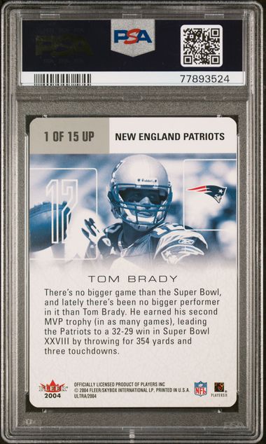 2004 Fleer Ultra Ulra Performers Gold Die-Cut #1 Tom Brady PSA 8