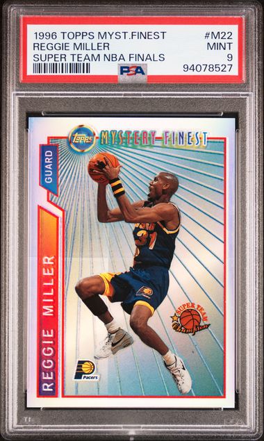 1996-97 Topps Mystery Finest Refractor #M22 Reggie Miller PSA 9