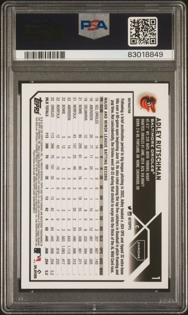 2023 Topps Chrome Refractor #1 Adley Rutschman PSA 10 (Rookie)