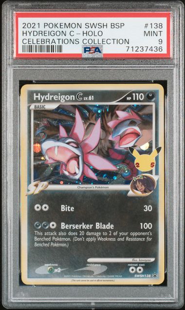 2021 Pokemon Celebrations Collection Promo #138 Hydreigon C - Holo PSA 9