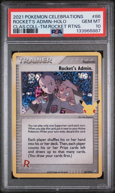 2021 Pokemon Celebrations Classic Collection #86 Rocket's Admin - Holo PSA 10