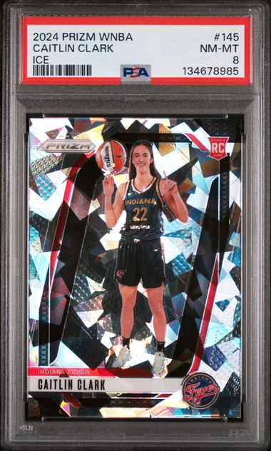 2024 Panini Prizm WNBA Ice #145 Caitlin Clark PSA 8 (Rookie)
