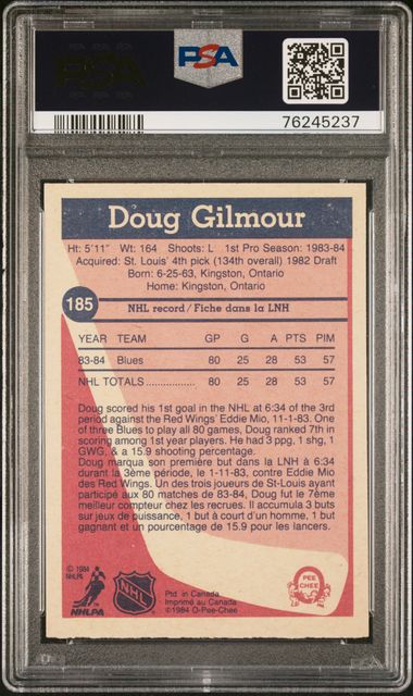 1984-85 O-Pee-Chee #185 Doug Gilmour PSA 9 (Rookie) | Eastridge Sports Cards