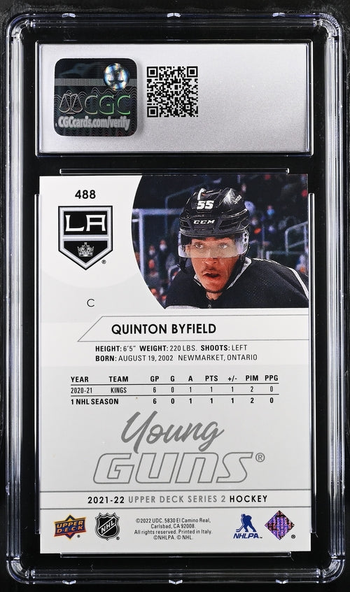 2021-22 Upper Deck #488 Quinton Byfield CGC 9.5 (Rookie)