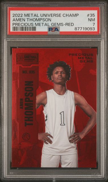 2022 Skybox Metal Universe Champions Precious Metal Gems Red #35 Amen Thompson #097/100 PSA 7 | Eastridge Sports Cards