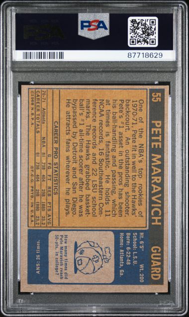 1971-72 Topps #55 Pete Maravich PSA 6 | Eastridge Sports Cards