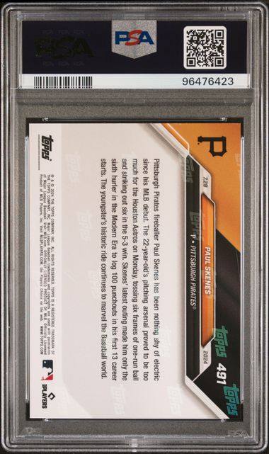 2024 Topps Now #491 Paul Skenes PSA 10 (Rookie)