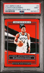 2021-22 Panini Impeccable Stainless Stars Asia Red #3 Giannis Antetokounmpo PSA 9 | Eastridge Sports Cards