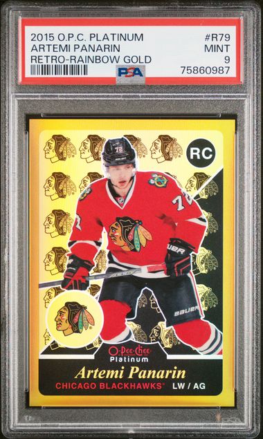 2015-16 O-Pee-Chee Platinum Retro Rainbow Gold #R79 Artemi Panarin #073/149 PSA 9 (Rookie)