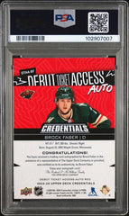2023-24 Upper Deck Credentials Debut Ticket Access Autographs Red #DTAABF Brock Faber #34/99 PSA 9 (Rookie) | Eastridge Sports Cards