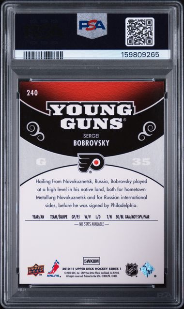 2010-11 Upper Deck #240 Sergei Bobrovsky PSA 9 (Rookie)