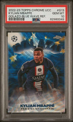 2022-23 Topps Chrome UEFA Club Competitions Golazo Blue Wave Refractors #G13 Kylian Mbappe #41/75 PSA 10 | Eastridge Sports Cards