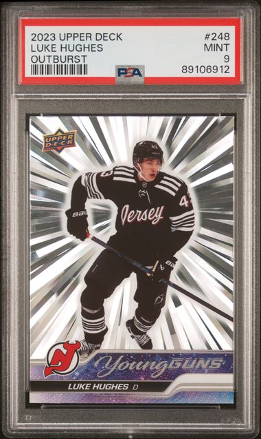 2023-24 Upper Deck Outburst #248 Luke Hughes PSA 9 (Rookie)
