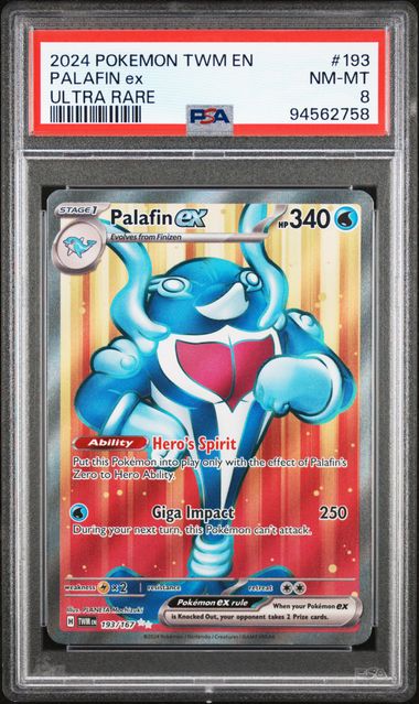 2024 Pokemon Twilight Masquerade #193 Palafin ex - Ultra Rare PSA 8