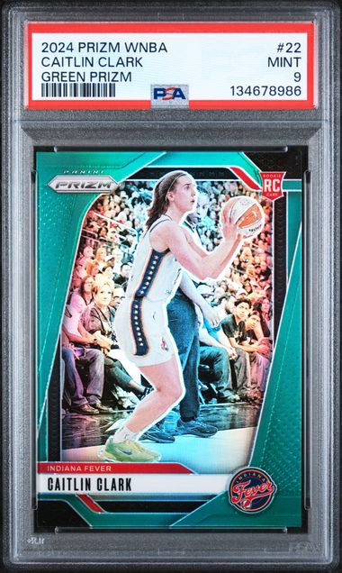 2024 Panini Prizm WNBA Green Prizm #22 Caitlin Clark PSA 9 (Rookie)