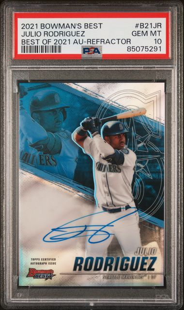 2021 Bowman's Best Best od 2021 Autograph Refractor #B21JR Julio Rodriguez PSA 10