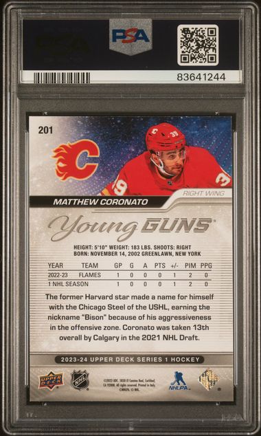 2023-24 Upper Deck Outburst #201 Matthew Coronato PSA 9 (Rookie)