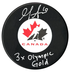 Gillian Apps Autographed Team Canada "3x Olympic Gold" Inscribed Puck (COJO Sports)