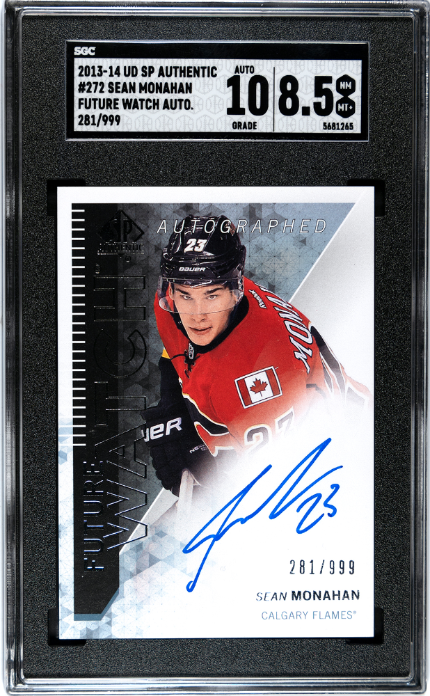 2013-14 SP Authentic #272 Sean Monahan #281/999 SGC 8.5 (Auto 10) (Rookie)