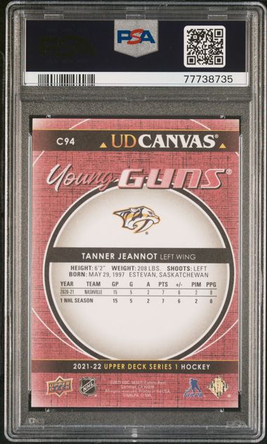 2021-22 Upper Deck UD Canvas #C94 Tanner Jeannot PSA 10 (Rookie)