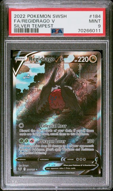 2022 Pokemon Silver Tempest #184 Regidrago V- Full Art PSA 9