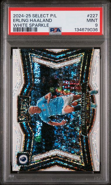 2024-25 Panini Select Premier League White Sparkle #227 Erling Haaland PSA 9