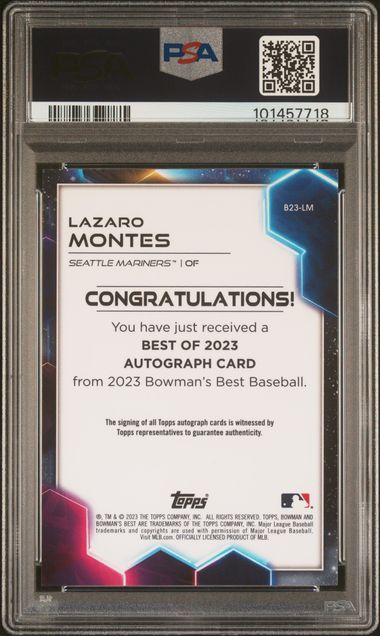 2023 Bowman's Best Best of '23 Autographs #B23LM Lazaro Montes PSA 9 | Eastridge Sports Cards