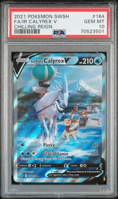 2021 Pokemon Chilling Reign #164 Ice Rider Calyrex V- Full Art PSA 10