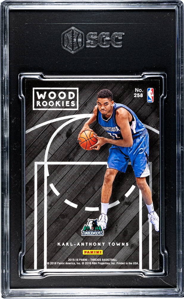 2015-16 Panini Threads Wood #258 Karl-Anthony Towns SGC 9 (Rookie)