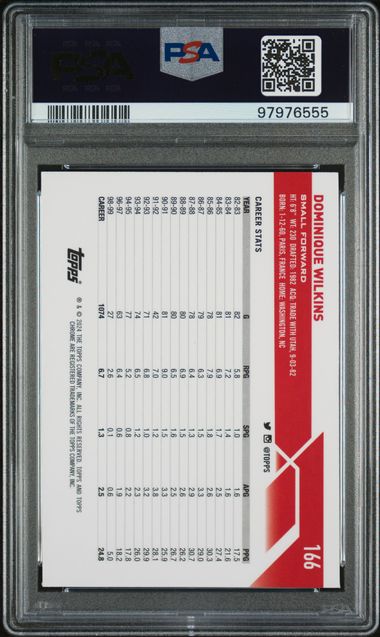 2023-24 Topps Chrome Orange Geometric #166 Dominique Wilkins #21/25 PSA 10