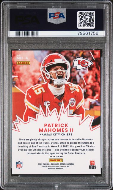 2022 Donruss Optic My House #MH4 Patrick Mahomes II PSA 10