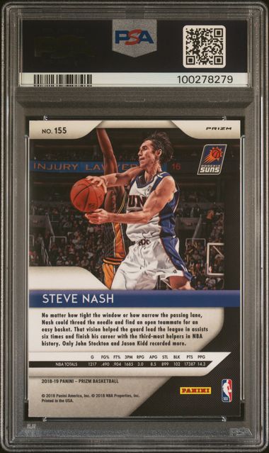 2018-19 Panini Prizm Silver Prizm #155 Steve Nash PSA 9