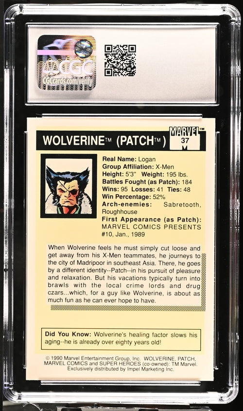 1990 Impel Marvel Universe Series 1 #37 Wolverine CGC 8