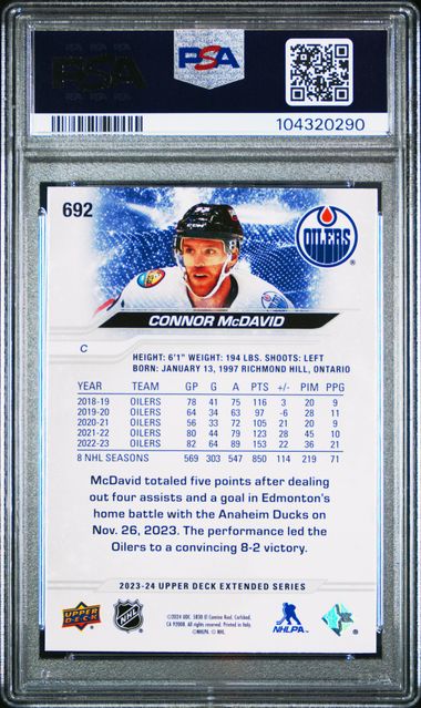 2023-24 Upper Deck Outburst Red #692 Connor McDavid #20/25 PSA 9