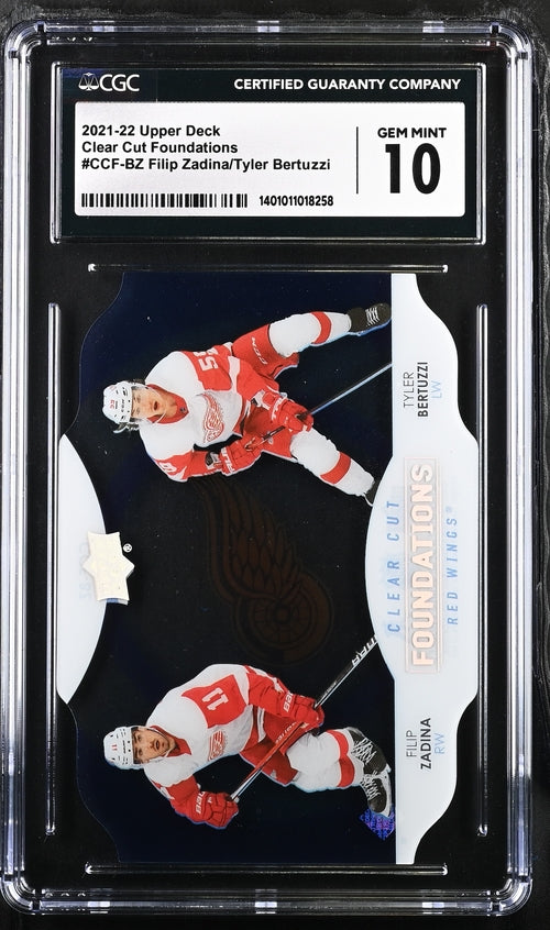 2021-22 Upper Deck Clear Cut Foundations #CCF-BZ Filip Zadina/Tyler Bertuzzi CGC 10
