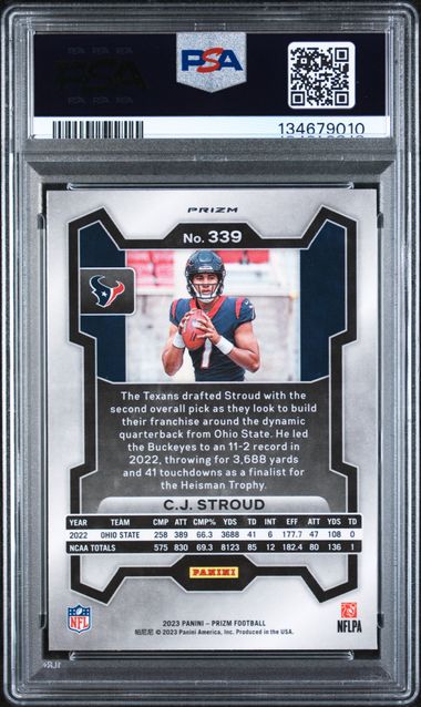 2023 Panini Prizm Silver Prizm #339 CJ Stroud PSA 7 (Rookie)