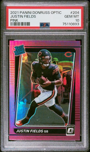 2021 Donruss Optic Pink #204 Justin Fields PSA 10 (Rookie)
