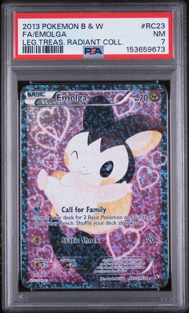 2013 Pokemon Legendary Treasures Radiant Collection #RC23 Emolga - Full Art PSA 7