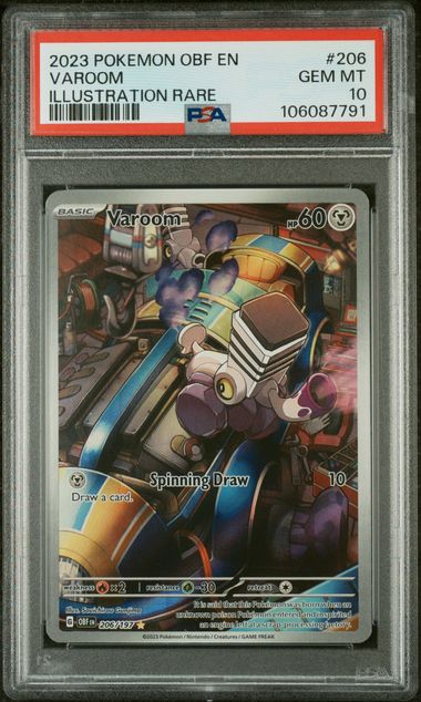 2023 Pokemon Obsidian Flames #206 Varoom - Illustration Rare PSA 10
