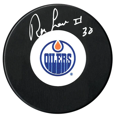 Ron Low Autographed Edmonton Oilers Puck (COJO Sports)