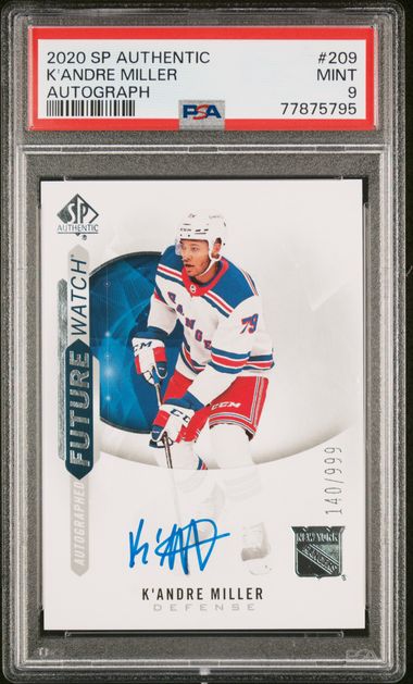 2020-21 SP Authentic #209 K'Andre Miller #140/999 PSA 9 (Rookie)