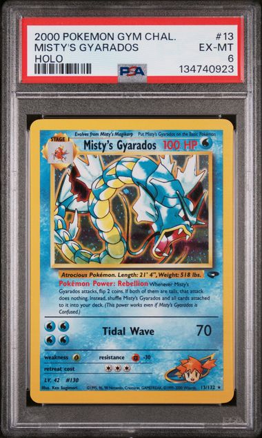 2000 Pokemon Gym Challenge Unlimited #13 Misty's Gyarados - Holo PSA 6