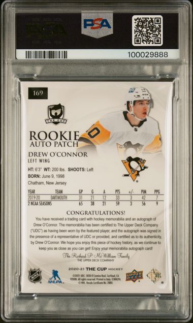 2020-21 Upper Deck The Cup #169 Drew O'Connor #201/249 PSA 9 (Rookie)