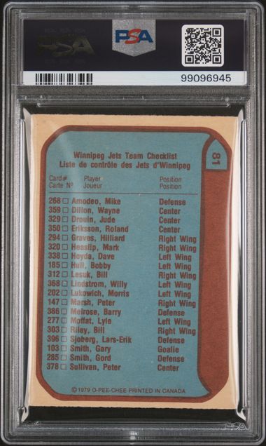 1979-80 O-Pee-Chee #81 Jets Emblem Checklist PSA 6