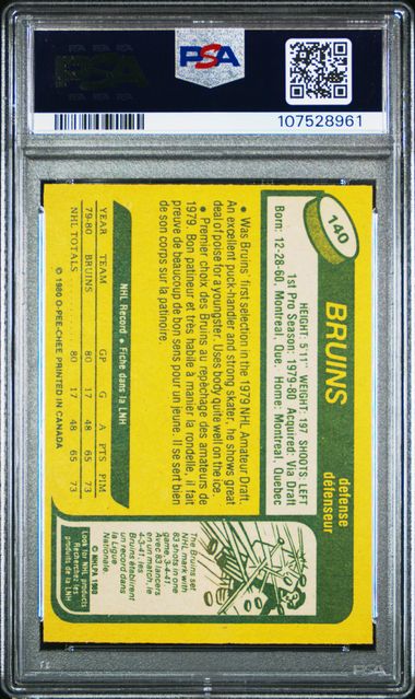 1980-81 O-Pee-Chee #140 Ray Bourque PSA 7 (Rookie) | Eastridge Sports Cards