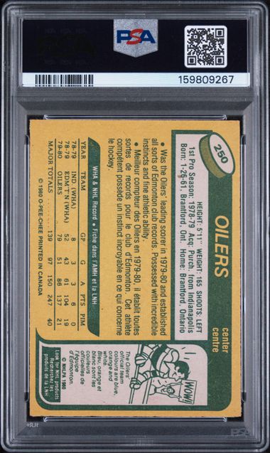 1980-81 O-Pee-Chee #250 Wayne Gretzky PSA 6