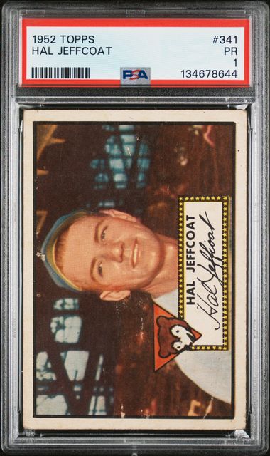 1952 Topps #341 Hal Jeffcoat PSA 1