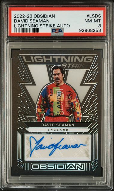 2022-23 Panini Obsidian Lightning Strike Auto #LSDS David Seaman #077/109 PSA 8