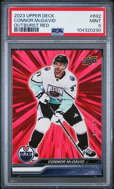 2023-24 Upper Deck Outburst Red #692 Connor McDavid #20/25 PSA 9